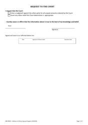 Form 400-00923 Motion to Enforce Spousal Support - Vermont, Page 2
