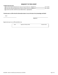 Form 400-00999 Motion to Modify Spousal Maintenance - Vermont, Page 2