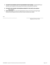 Form 400-00836NR Complaint for Non-resident Divorce No Children - Vermont, Page 2