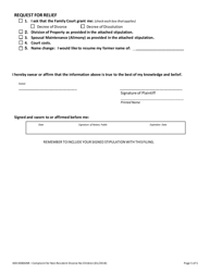 Form 400-00836NR Complaint for Non-resident Divorce No Children - Vermont, Page 5