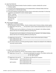 Form 400-00825 Agreement on Parental Rights and Responsibilities, Parent Child Contact and Provisions Relating to Children - Vermont, Page 4