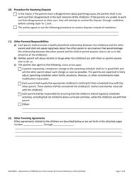 Form 400-00825 Agreement on Parental Rights and Responsibilities, Parent Child Contact and Provisions Relating to Children - Vermont, Page 7