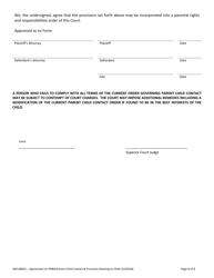 Form 400-00825 Agreement on Parental Rights and Responsibilities, Parent Child Contact and Provisions Relating to Children - Vermont, Page 8