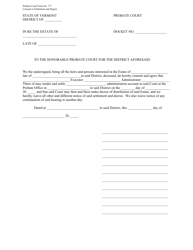 Document preview: Form 177 Consent to Settlement and Decree - Vermont