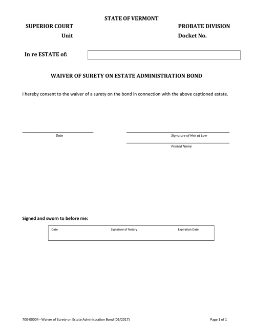 Form 700-00004  Printable Pdf