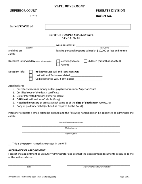 Form 700-00001SM  Printable Pdf