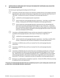 Form 900-00001 Attorney Licensing Statement and Certification of Compliance With the Rules for Mandatory Continuing Legal Education - Vermont, Page 2