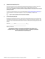 Form 900-00001 Attorney Licensing Statement and Certification of Compliance With the Rules for Mandatory Continuing Legal Education - Vermont, Page 5