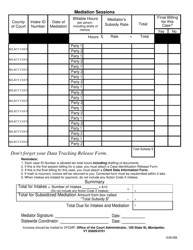 Invoice for Mediation Services for Subsidy-Eligible Clients - Vermont Family Court Mediation Program - Vermont, Page 2