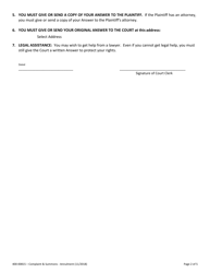 Form 400-00815 Summons and Complaint for Annulment - Vermont, Page 2