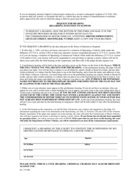 Form 240 Notice of Intention to Suspend and/or Disqualify Driver&#039;s License or Privilege to Operate - Vermont, Page 2