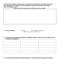 Application for Preliminary Sunrise Review Assessment - Vermont, Page 4