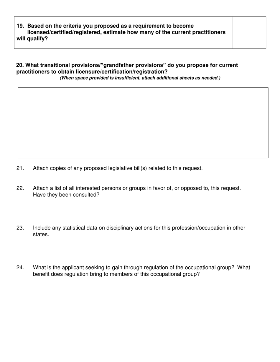 Application for Preliminary Sunrise Review Assessment - Vermont, Page 7