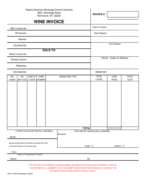 Form 703-35  Printable Pdf