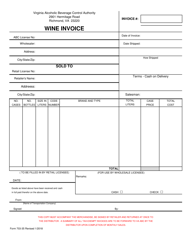 Form 703-35 Wine Invoice - Virginia