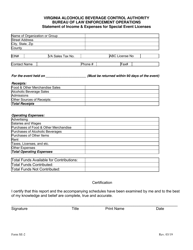 Form SE-2 Special Event License Application Addendum - Virginia, Page 2