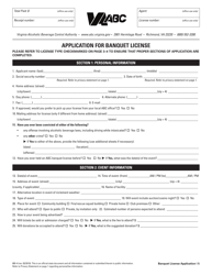 Form 805-4 Application for Banquet License - Virginia, Page 5