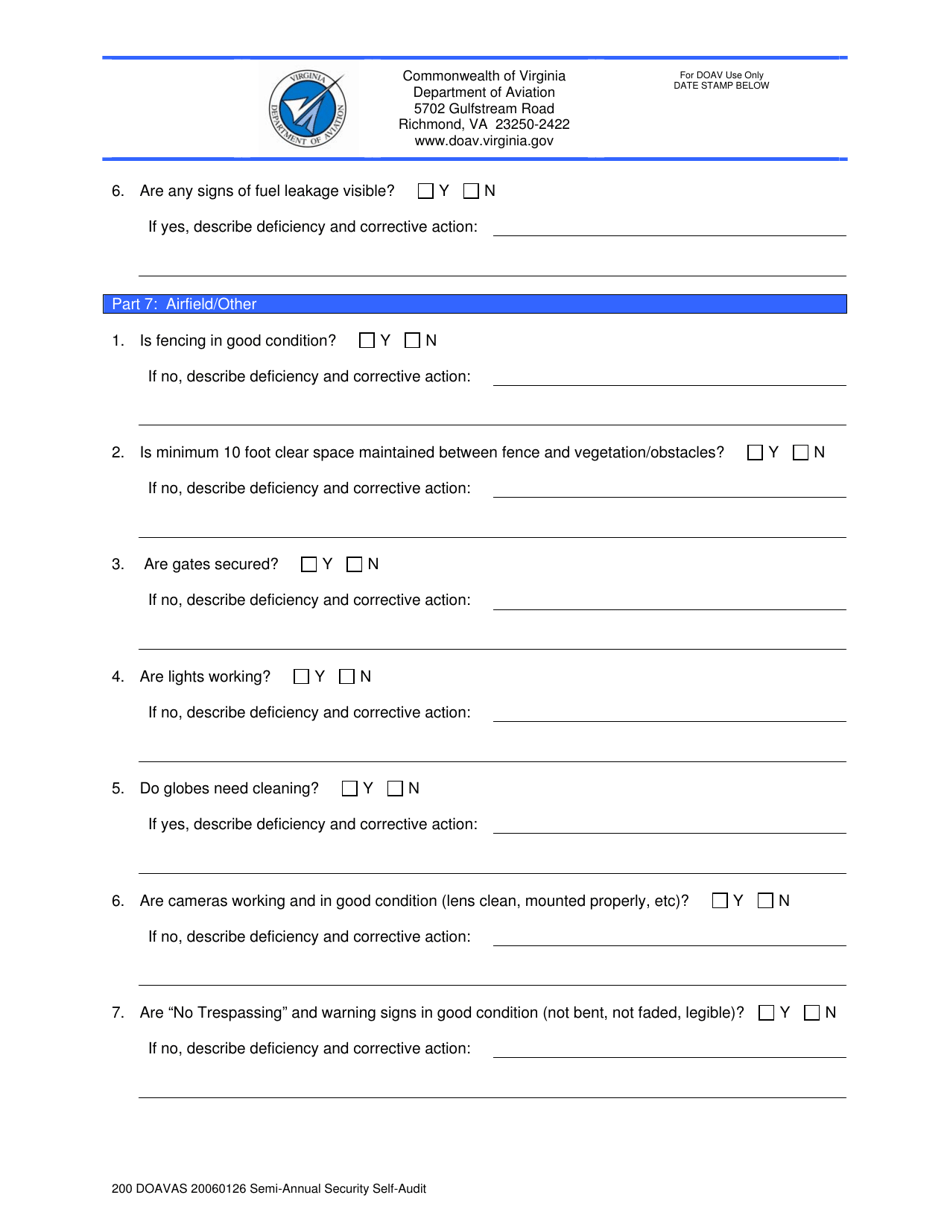 Semi-annual Security Self-audit Checklist - Virginia, Page 4