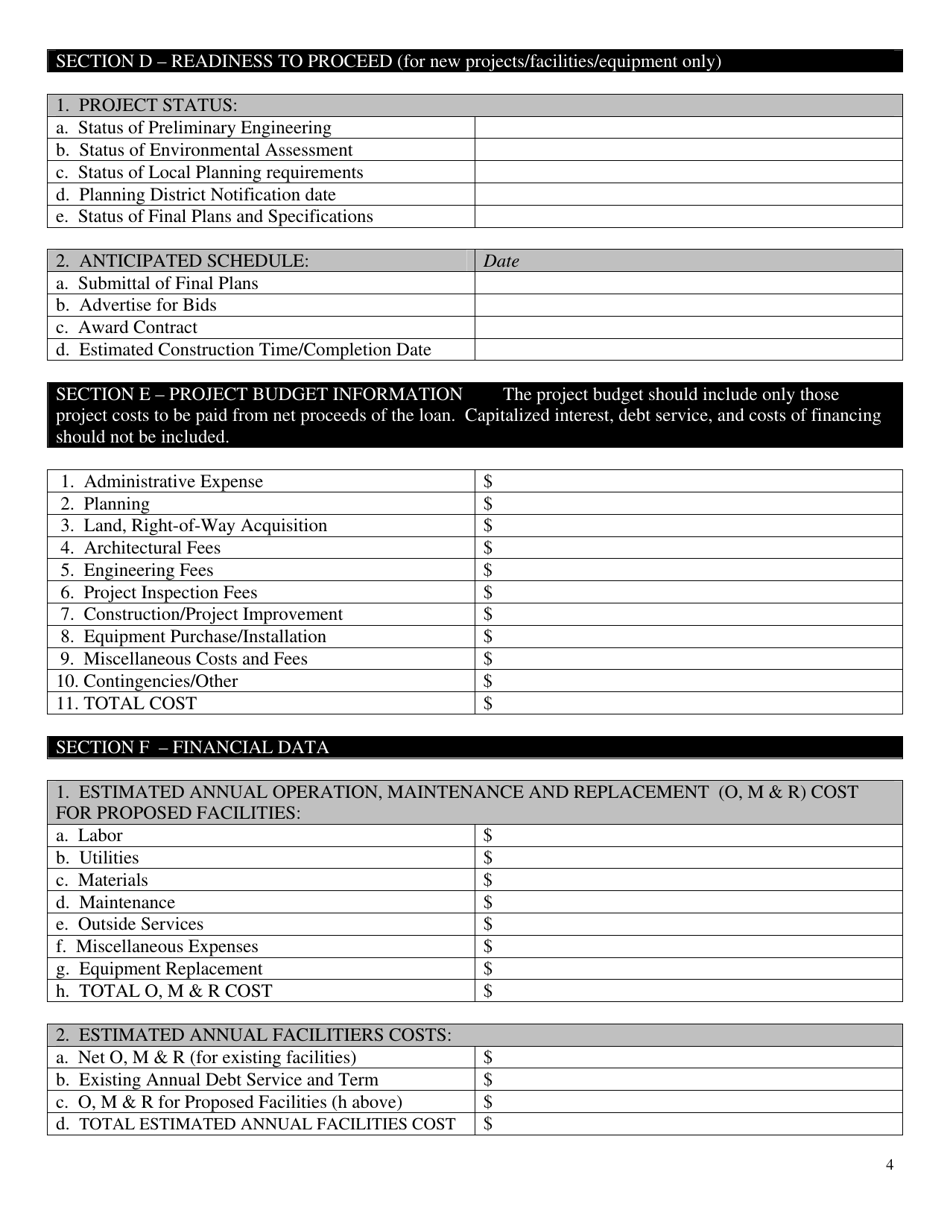 Virginia Airports Loan Program Application Form - Virginia, Page 4