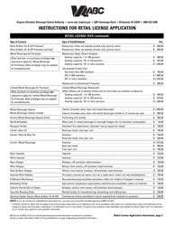Retail License Application - Virginia, Page 2