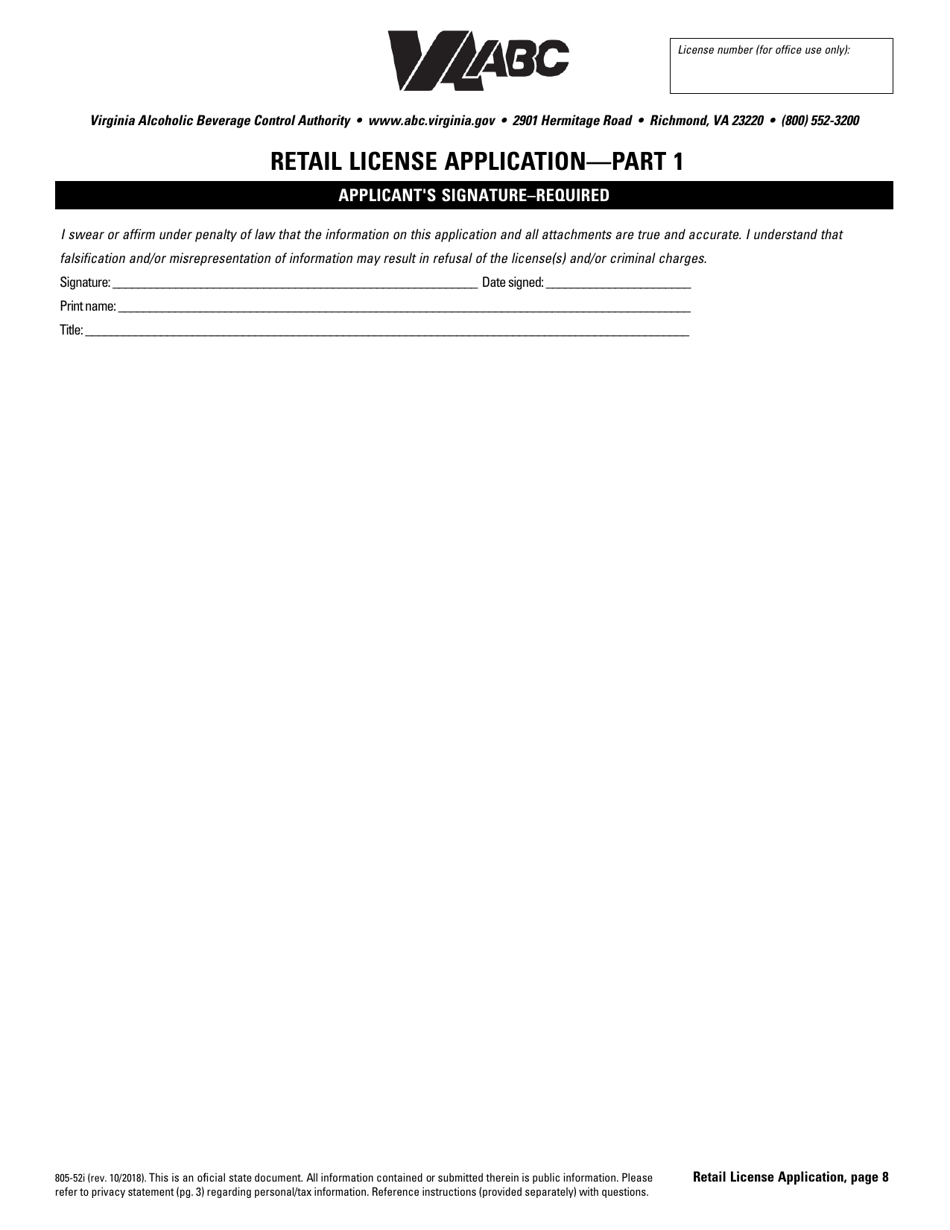 Retail License Application - Virginia, Page 8