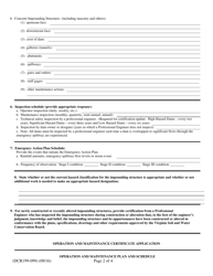 Form DCR199-099 Operation and Maintenance Certificate Application for Virginia Regulated Impounding Structures - Virginia, Page 2