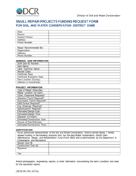 Document preview: Form DCR199-239 Small Repair Projects Funding Request Form for Soil and Water Conservation District (Swcd) Dams - Virginia