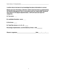 Form DCR199-244 Virginia Nutrient Management Verification Form - Virginia, Page 7