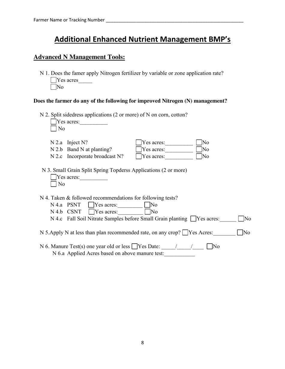Form DCR199-244 Virginia Nutrient Management Verification Form - Virginia, Page 8