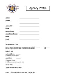 Agency Profile Form - Virginia