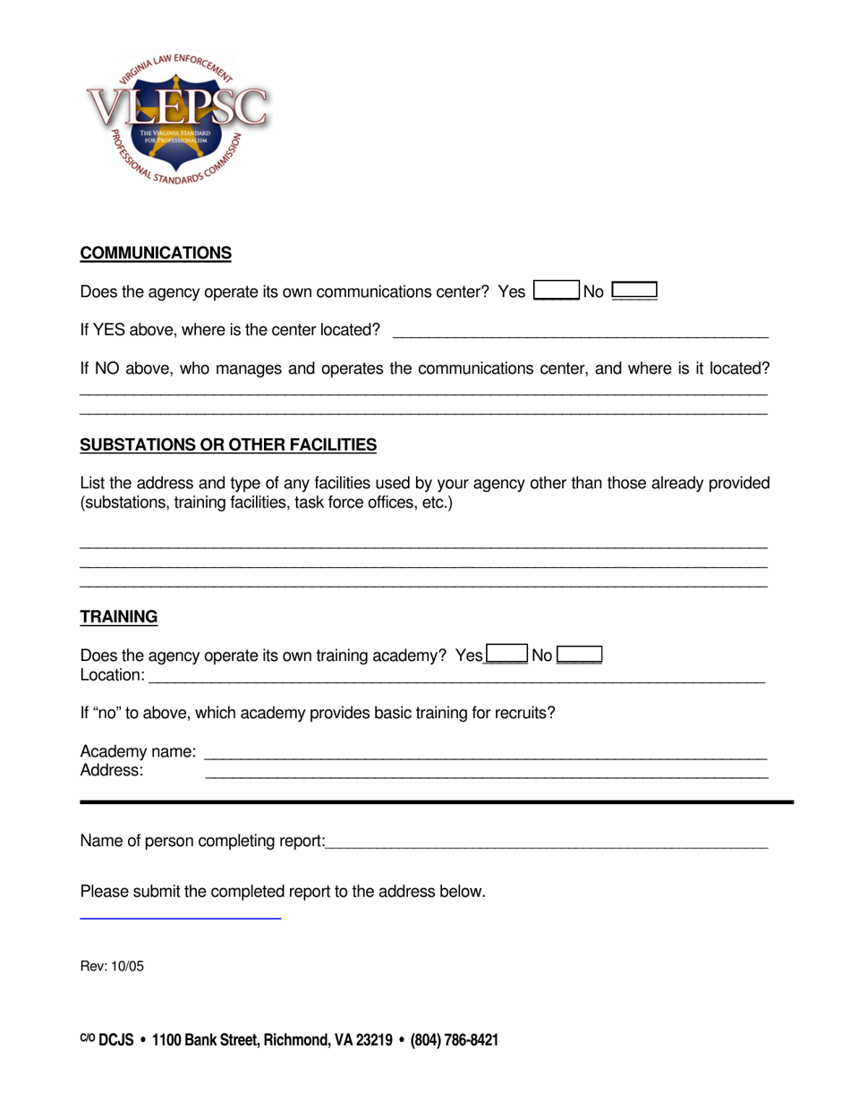 Agency Profile Form - Virginia, Page 5