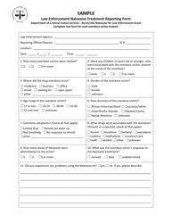 Document preview: Sample Law Enforcement Naloxone Treatment Reporting Form - Virginia