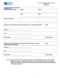 Facility/ Owner/Operator Information Update Form (Multimedia) - Virginia, Page 4