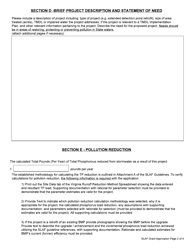 Application for Stormwater Local Assistance Fund (Slaf) Stormwater Capital Projects - Virginia, Page 2