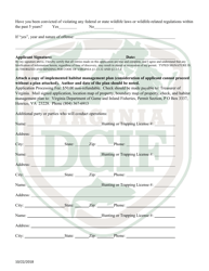 Animal Population Control Permit Application Form (1 - Popf) - Virginia, Page 2
