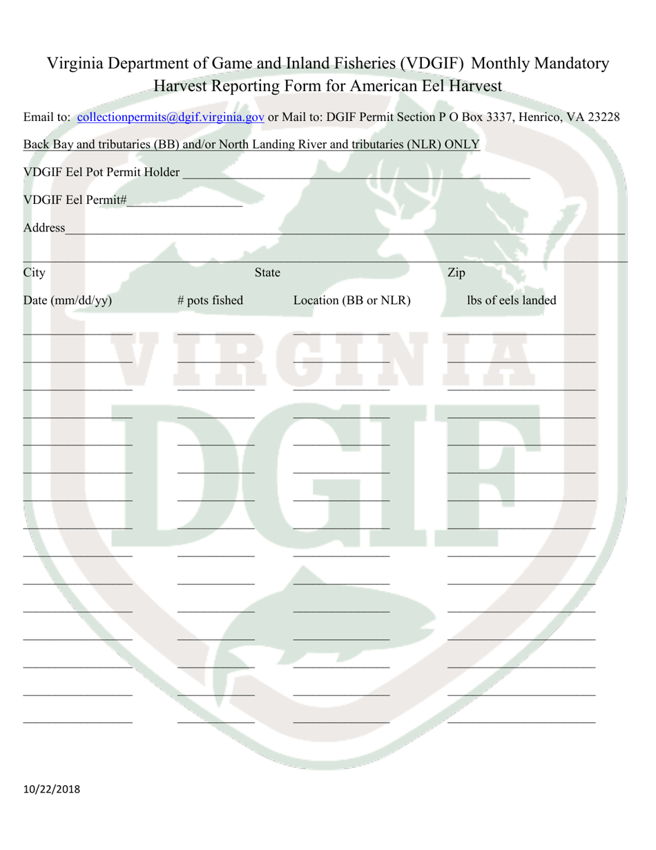 Application for American Eel Pot Permit  for Sale - Virginia, Page 4