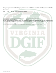 Application for Nonresident Harvester&#039;s Permit to Take or Catch Fish in Back Bay and Its Tributaries - Virginia, Page 2