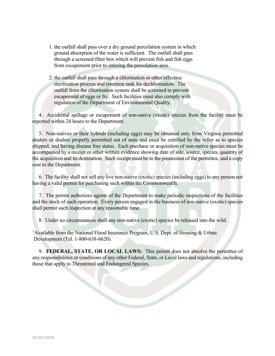 Application to Import Certain Non-native (Exotic) Wildlife Into Virginia - Virginia, Page 4