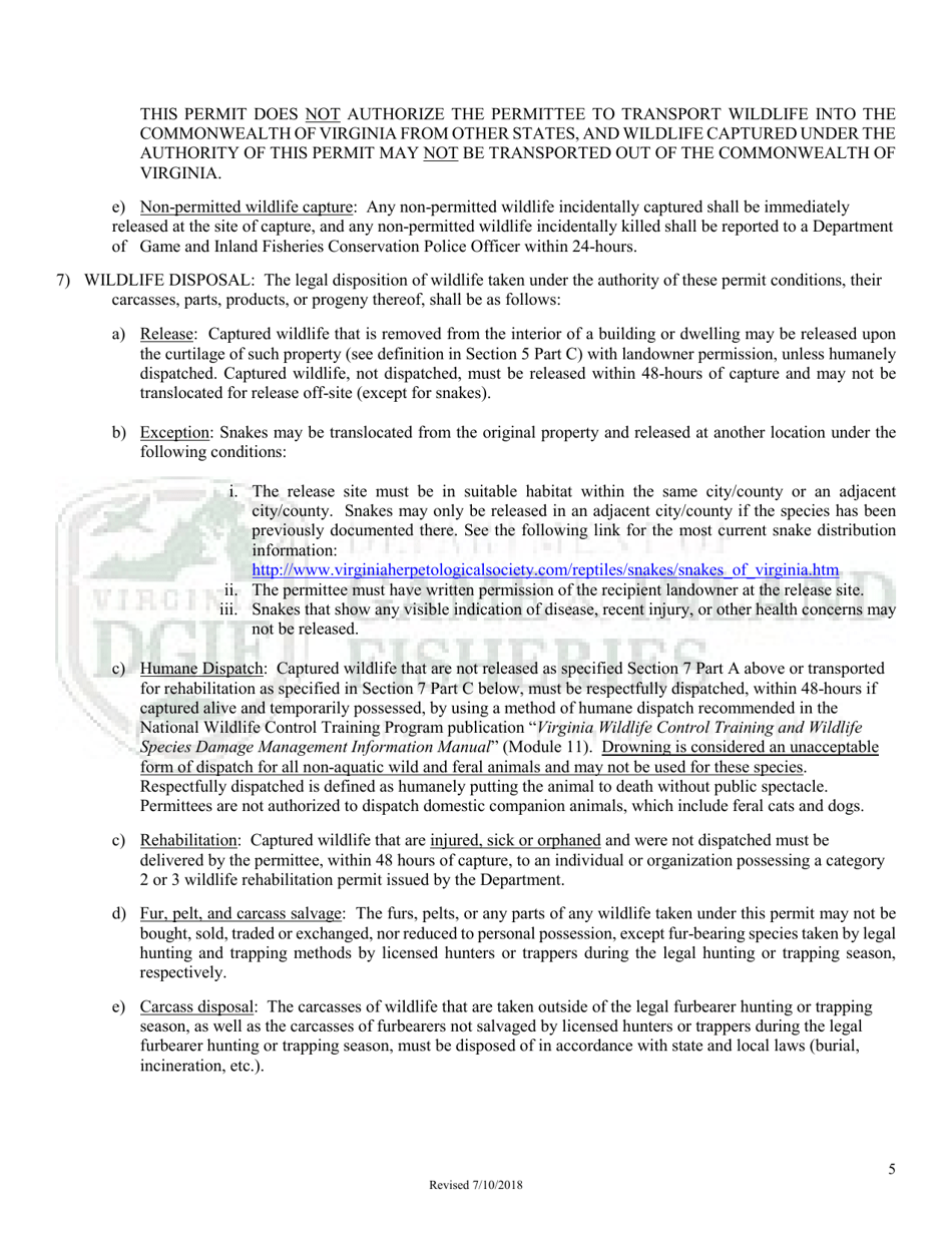 Commercial Nuisance Animal Permit - Virginia, Page 5