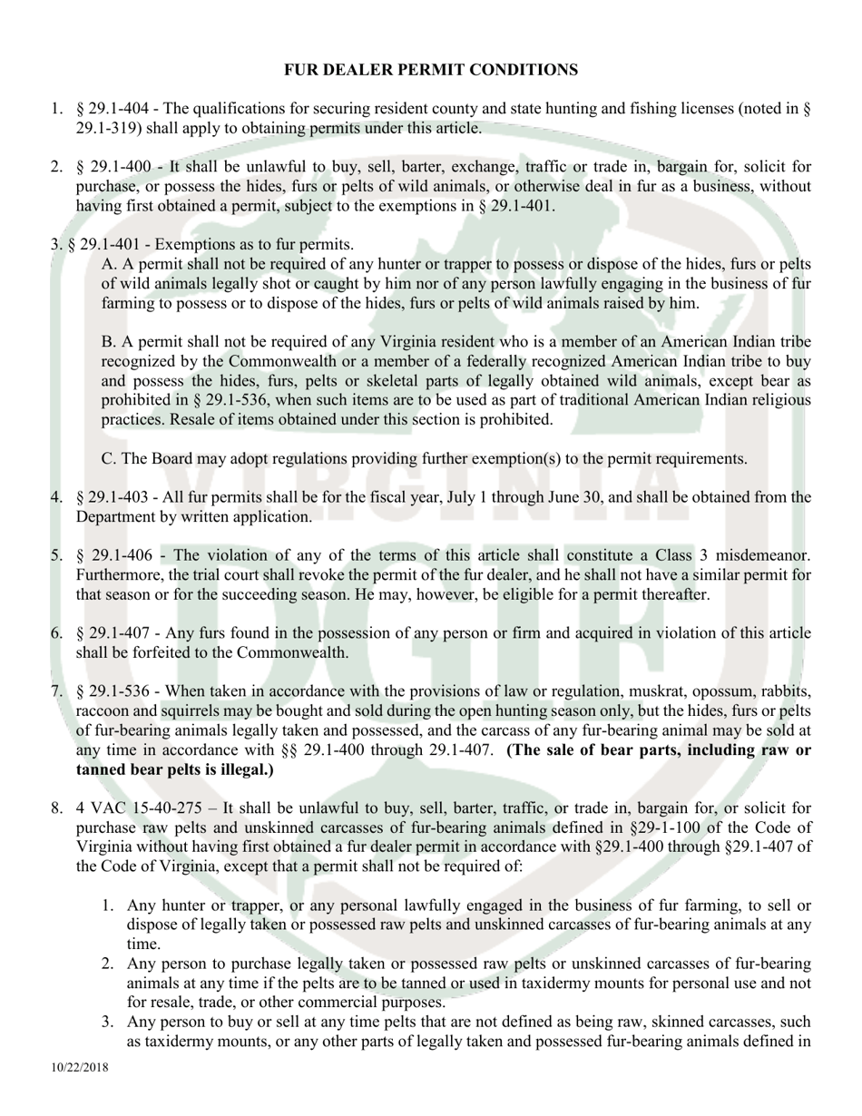 Application for Permit to Deal in Furs - Virginia, Page 3