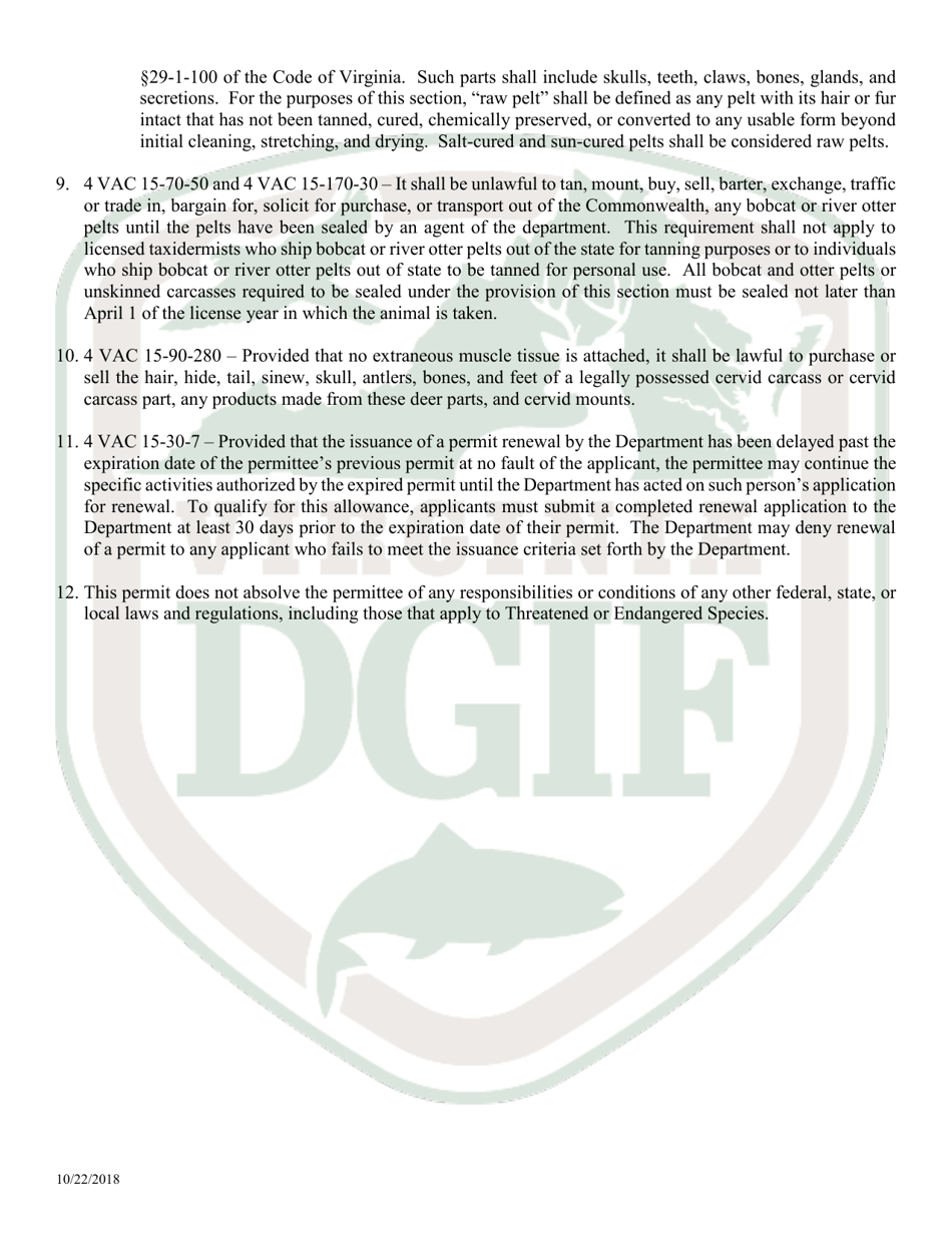 Application for Permit to Deal in Furs - Virginia, Page 4