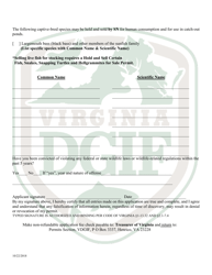 Application to Possess, Propagate, Buy and Sell Largemouth Bass (Black Bass) and Other Members of the Sunfish Family in Virginia - Virginia, Page 2