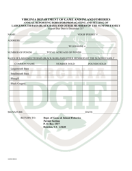Application to Possess, Propagate, Buy and Sell Largemouth Bass (Black Bass) and Other Members of the Sunfish Family in Virginia - Virginia, Page 6