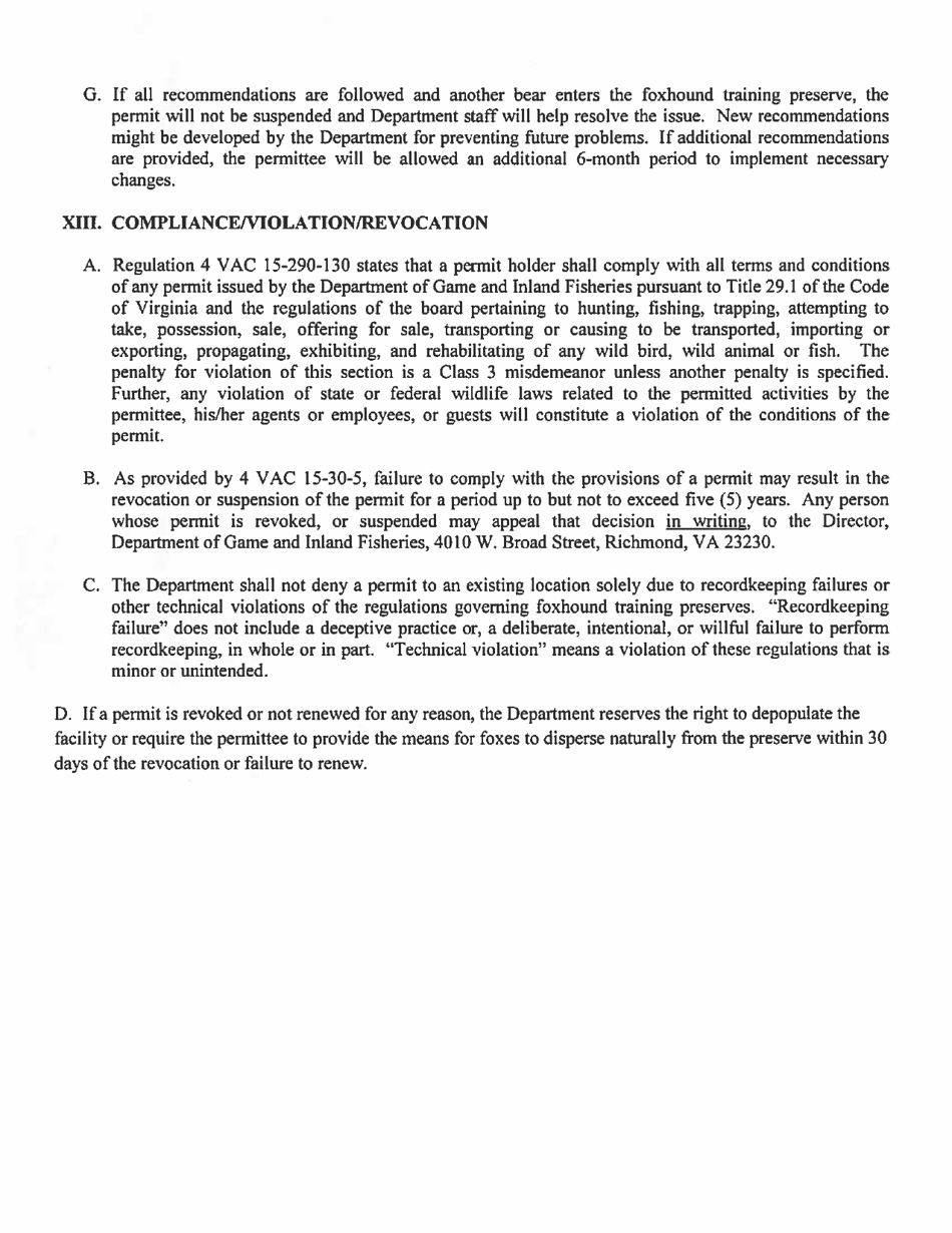 Annual Reporting Form for the Release of Live-Trapped Foxes Into Foxhound Training Preserves - Virginia, Page 7