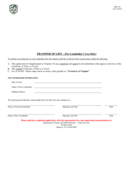 Form BRT-021 Application for Supplemental Lien or Transfer of Lien - Virginia, Page 2