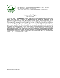 Form BRT-023 Notice of Levy of Execution - Virginia, Page 2