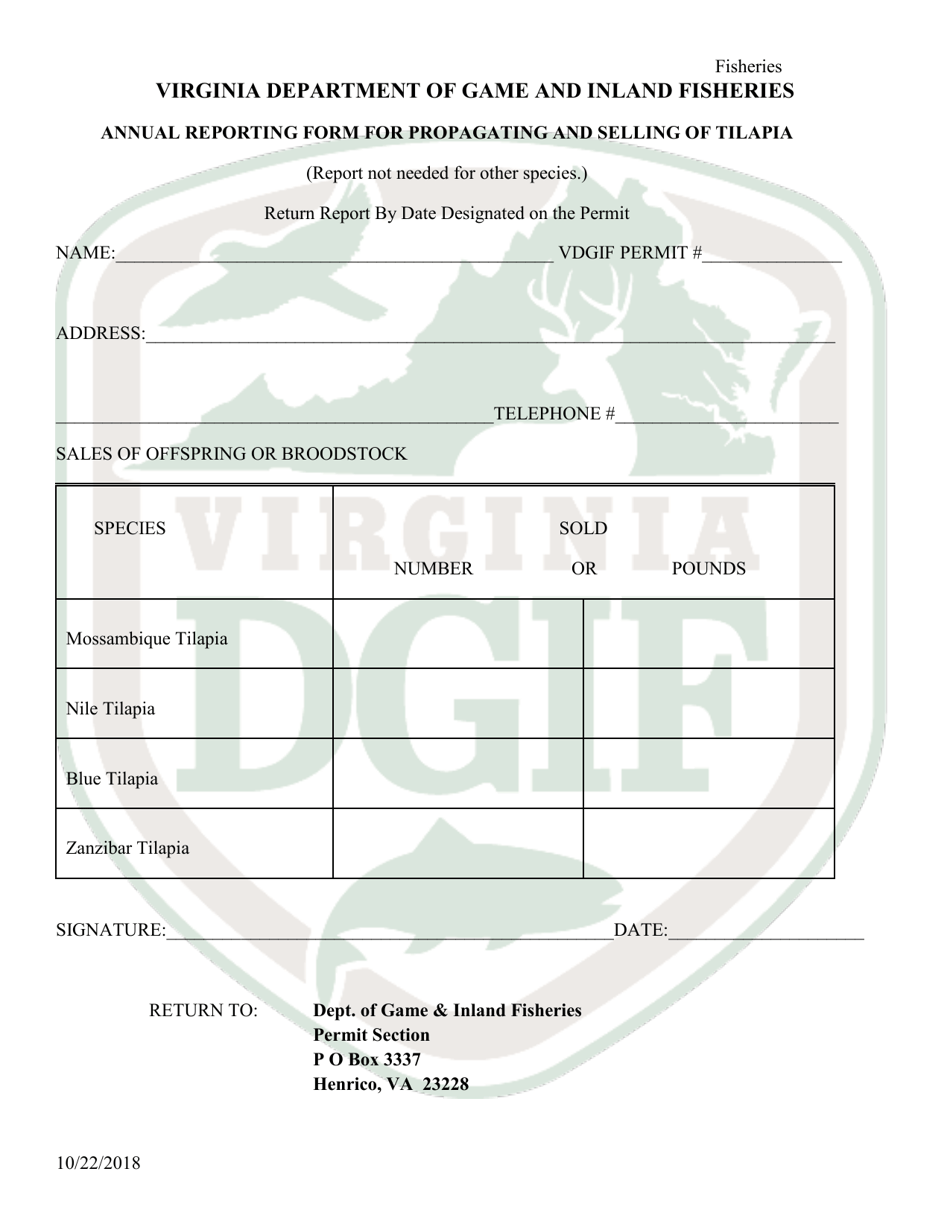 Application to Possess, Propagate, Buy and Sell Certain Wildlife in Virginia - Fisheries - Virginia, Page 10