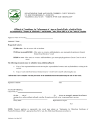 Affidavit of Compliance for Enforcement of Liens on Vessels as Required by Chapter 4, Mechanics&#039; and Certain Other Liens 43-34 of the Code of Virginia - Virginia, Page 5