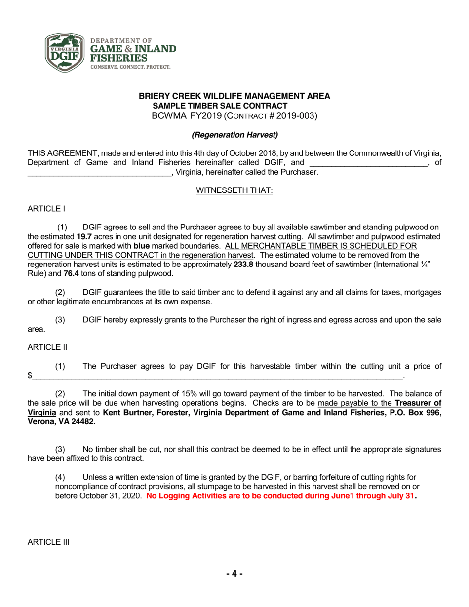 Notice of Timber Sale (Regeneration Harvest) - Briery Creek Wildlife Management Area - Virginia, Page 4