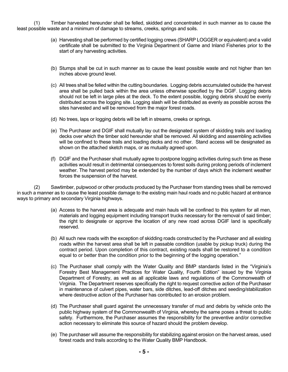 Notice of Timber Sale (Regeneration Harvest) - Briery Creek Wildlife Management Area - Virginia, Page 5